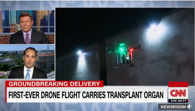 first ever drone flight carries transplant organ